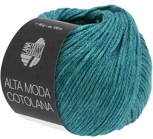 LANA GROSSA Alta Moda Cotolana | Edles Kettengarn aus 45% Schurwolle (Merino superwash), 45% Pima Baumwolle & 10% Polyamid| 50g Wolle zum Stricken & Häkeln | 150m Garn FB 13