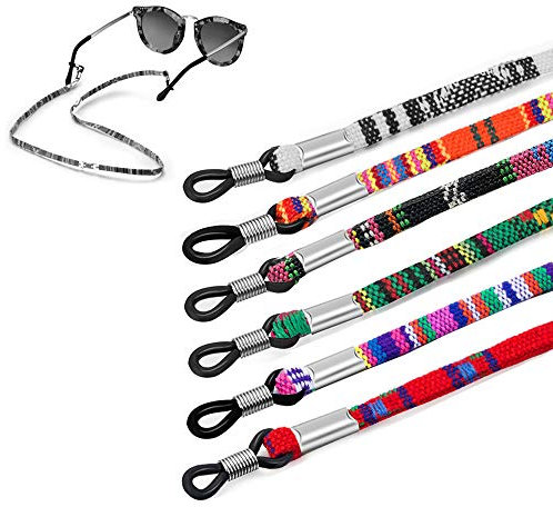 Jurxy 6 Stück Brillenkette Grobe Baumwolle Brillen Kette Sport Brillenbänder in Ketten Brillen Hals Schnur Gläser Band Brille Cords für Damen Geschenk – Stil 2