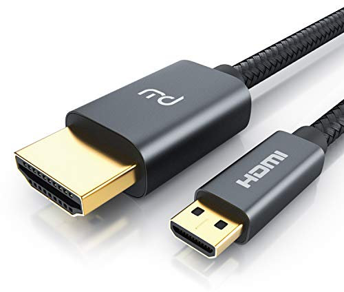 CSL - 8k micro HDMI auf HDMI 2.1 Kabel 2m - 3D – UHD II- 7680 x 4320@120Hz mit DSC - HDR - ARC - Typ D auf Typ A - Nylon Brading - für Raspberry Pi 4, Gopro, ODROID, Kameras, Tablets Notebooks