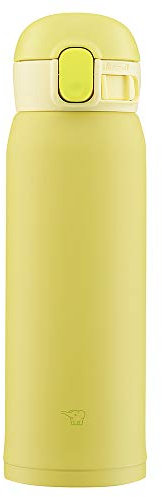Zojirushi SM-WA48-YA Water Bottle, One-Touch Stainless Steel Mug, Seamless 0.48L Lemon