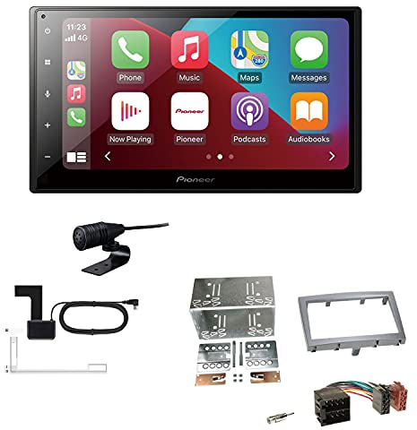 Pioneer SPH-DA160DAB 2-DIN Autoradio CarPlay Android Auto Bluetooth DAB USB passend für Porsche Cayman 2005-2009 vulkangrau