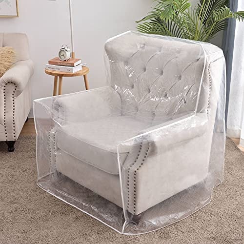 BELOTREE BIBEGER Plastic Armchair Chair Covers for Pets, Waterproof Heavy Duty Plastic Recliner Cover, Protect The Sofa Chair for Storage and Moving (1 Pack)
