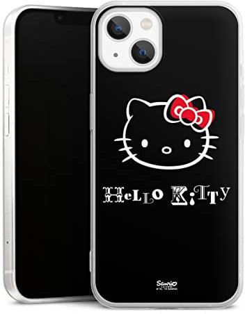 Slim Case extra dünn kompatibel mit Apple iPhone 13 Silikon Handyhülle transparent Hülle Kawaii Fanartikel Hello Kitty