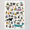 viilou Alphabet poster ABC english learning posters animals illustration kids prints children letters print