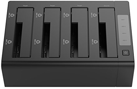 ORICO 4 Bays USB 3.0 SATA III Hard Drive Docking Station Clone for 2.5/3.5 Inch SATA HDD/SSD with 12V/6A Power Adapter Compatible with PC and Laptop