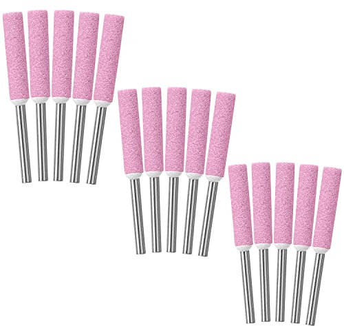 Lima de piedra de molienda de rebabas, 15 piezas, 3 tamaños, afilador de motosierra de diamante, juego de brocas giratorias, herramienta de jardín para cortacésped, motosierra, piezas, jardín,