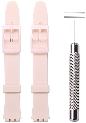 WRISTARMOR Bracelet de montre en silicone de 12 mm de rechange pour Swatch LL118/LB153/LN153/LB170E/LK396/LK390/LK354D/LP159/LW167/LL123 - Bracelet de montre en silicone résistant à la transpiration