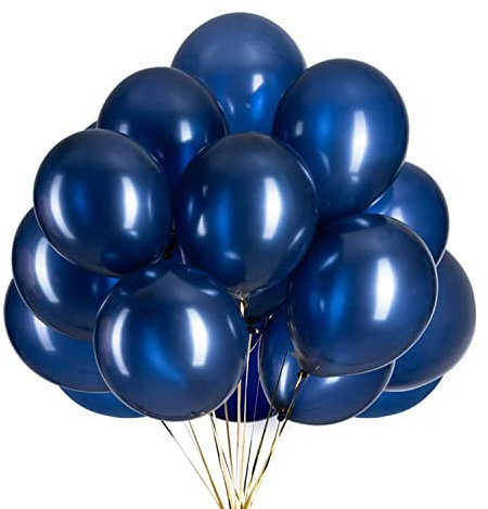 50 Stück 12 Zoll Luftballons Marineblau, Marineblau Latex Helium ballons für Party Deko(Ø 30 cm)