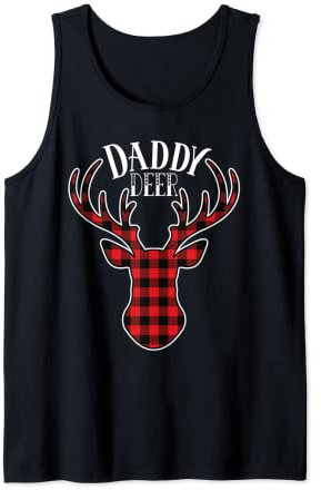 Christmas Buffalo Plaid Deer Daddy Deer Deer Christmas Pajamas Tank Top