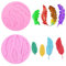 Nifocc 2 stampi in silicone a forma di piume, per dolci, muffin, caramelle
