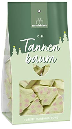 Oh Tannenbaum 85g Marshmallows | Weihnachtspräsent für Freund, Freundin und Kinder | weiche Marshmallows in witziger Tannenbaum-Form | Mini Deko zum Backen an Weihnachten