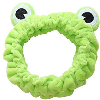 Lustiger Frosch Stirnband,Make-up Stirnband Nette Frosch Haarbänder Breitkrempe Korallenvlies Elastisch Flauschig Waschen Gesicht Kopfwickel,Frauen Haarschmuck für Dusche Hautpflege Sport