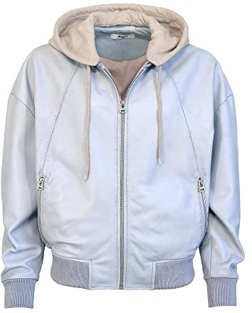 Maze Damen Lederblouson 42021287 Baby Blue