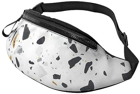 Bauchtasche aus italienischem Marmor für Damen und Herren, modische Hüfttasche, Crossbody-Bauchtaschen für Wandern, Laufen, Reisen, Schwarz , Einheitsgröße, Reise-Kleidersack