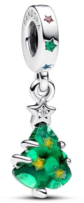 PANDORA Moments Funkelnder Weihnachtsbaum Charm-Anhänger aus Sterling Silber mit Zirkonia, Kompatibel Moments Armbändern, 792983C01