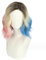 Cosplay Enid Sinclair wig short curly blue mixed pink gold anime women's wig (A2)