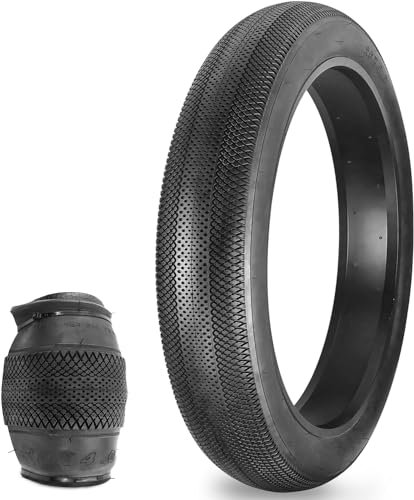 ZUKKA 1 Paquete de neumáticos de Bicicleta de 20 Pulgadas, 20 x 4,0 cm, para Bicicleta eléctrica, Compatible con Wide Mountain Snow Bicycle (Fat Bike Tires), Color Negro