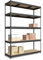 baudim Schwerlastregal Titan Gesamtlast 1500 kg 5 MDF-Böden Schwarz robuste Steckregal, 216x160x60 cm, Lagerregal, Kellerregal, Garagenregal, Werkstattregal