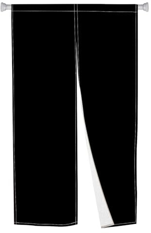 XMJJKUF Long Type Japanese Doorway Curtain Noren Window Treatment Door Tapestry Pure Black Printed Door Curtain for Privacy Partition Divider Panel Kitchen Home Room Decors 34 Width x 60 Long