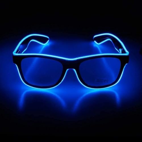 NIWWIN LED Brille, Cyberpunk LED Brille, flexibler Draht Neon Brille,Flashing LED Sonnenbrille Kostüme für Cosplay, Bar, Club, Partybrille, Geschenk, Party Gadgets, EDM, Halloween (5, Blau)