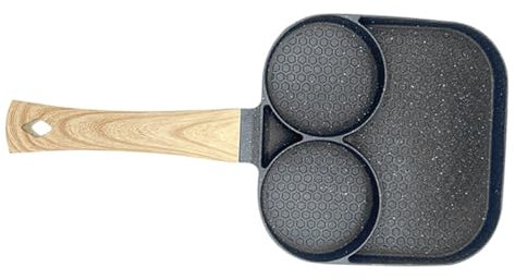 Cabilock Geteilte Grillpfanne Zum Braten Zum Frühstück Unterteilte Bratpfanne Täglicher Gebrauch Küchenpfanne