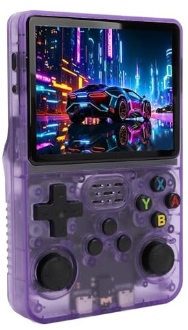 Handheld Spielekonsole, Retro Video Spielebox mit Zwei 3D Joysticks, 3,5 Zoll IPS Retro Spielekonsolen, Geburtstagsgeschenke (128G)