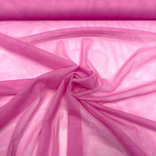 MAGAM-Stoffe Jasmin weicher Tüllstoff für Bekleidung Deko Soft Tüll Meterware (07. Pink)