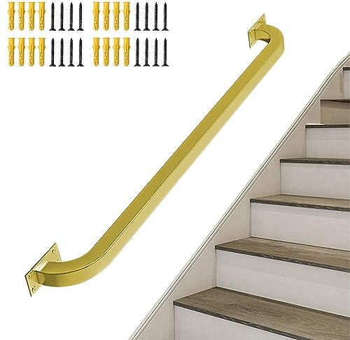 treppenhandlauf Buche Geländer Handlauf Treppe Holzgriff gebogen Edelstahlhalter, Länge 30-500 cm aus einem Stück/Variante: 490 cm mit 6 Haltern leicht Gebogene Kappe