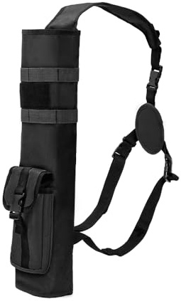PSKOOK Archery Lightweight Back Quiver, Adjustable With Molle System Shoulder Holder for Arrows, Hanged Target Shooting for Bow Hunting & Practice