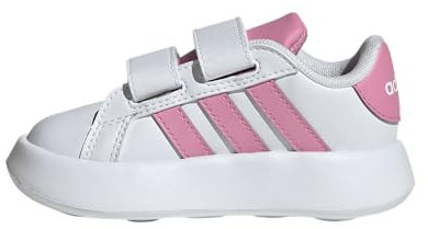 adidas Grand Court 2.0 Shoes Kids, Scarpe da Tennis Unisex - Bimbi 0-24, Ftwr Bianco Bliss Rosa Nucleo Nero, 25 EU