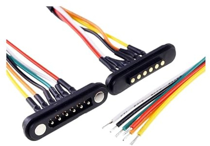 2A wasserdichter magnetischer Pogo-Pin-Stecker, 2, 3, 4, 5, 6 Positionen, federbelastet, 2,54 mm männlich weiblich, DC-Steckdose, Kontaktleiste(6P Wire MF)