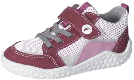 RICOSTA Mädchen Kletthalbschuhe Jayden, Kinder Halbschuhe, Weite: MITTEL, Barfuß-Schuh,vegan, Strassenschuhe, Flieder/Merlot (380), 33 EU