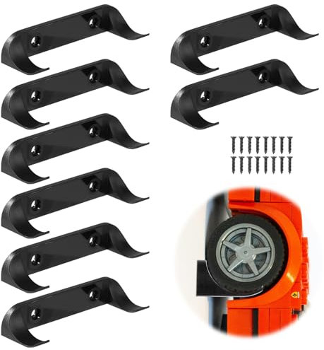 lasuroa 8stk Auto-Display-Wandhalterung, Stabil Spielzeugautohalter Vertikal Modellautoständer Regal Kompatibel mit Speed Champion für Autosammlung Autoliebhaber(Schwarz)