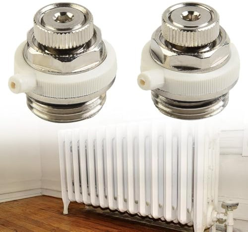 Lecreatekit Radiator Vent Valves, 2Pcs Radiator Vent Valves Anthracite Radiator Valves Automatic Bleed Valves, For Radiators Underfloor Heating Distributors