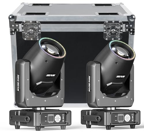 2PCS cabezas móviles LED con flight case Mini 7R Beam 230W lámpara luz de discoteca luces escenario 18CH Moving Head para DJ Bar Fiesta escenario Club Iluminación