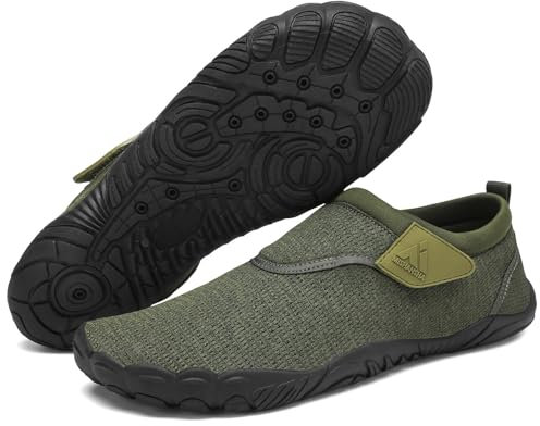 Mishansha Herren Damen Badeschuhe Atmungsaktiv Schnell Trocknend Aquaschuhe Unisex Sommer Wasserschuhe für Outdoor Sports, Grün 44 EU