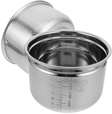 WEKADRIN 1ensemble Panier Vapeur Acier Inoxydable Avec Pot Intérieur Pour Cuiseur Électrique Accessoire De Cuisson Non Adhésif Pour Riz Soupes Et Vapeur Pour Contrôle De Humidité