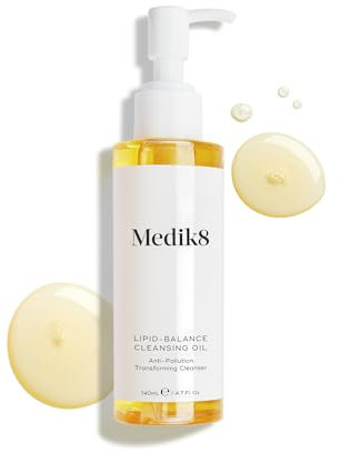 Medik8 Lipid-Balance Reinigungsöl - Makeup lösendes, transformierendes Reinigungsöl - Entfernt Unreinheiten, Sonnenschutz & wasserfestes Makeup - Nährt & balanciert die Haut aus - 140ml