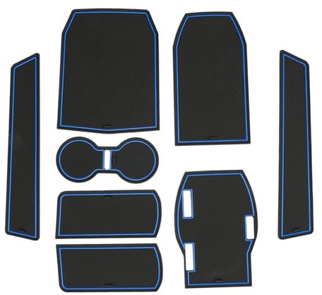 GAFAT Compatible with Renault Rafale 2024 2025 Non-Slip Mats, Rubber Mats for Centre Console, Cup Holder, Door Seam, Rafale Accessories (Blue)