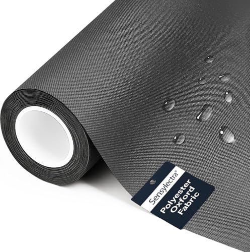 Polsterstoff Meterware,Segeltuch Wasserdicht,Polsterstaubschutzstoff Markisenstoff 220g/m2 600D,Wasserabweisender Stoff für Sofas,Gartenmöbel,Zelt,Sonnenschutz,DIY (Dunkelgrau, 1M*150CM)