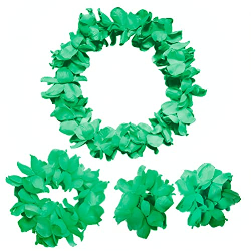 CISMARK Hawaiian Luau Blume Leis Jumbo Halskette Armbänder Stirnband Set