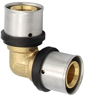 Pipetec Pressfitting Winkel 26x3 mm 90 Grad TH Kontur Verbundrohr, DVGW, TH-Profil