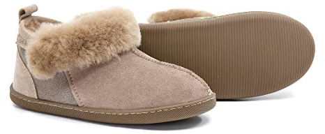 Vanuba Handgemacht Lammfell Warme Hausschuhe Winter Kuschel Pantoffeln Geschlossen Hüttenschuhe Damen Hausschuhe 40 Beige