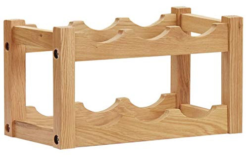 vidaXL Weinregal für 6 Flaschen 37 x 21 x 21 cm Eiche Massivholz