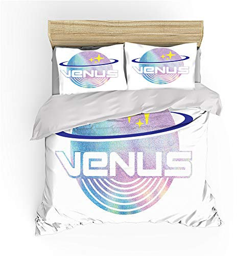 NICHIYO NASA Bettwäsche-Set – Bettbezug und Kissenbezug, Mikrofaser, 3D-Digitaldruck, dreiteilige Bettwäsche (Bettbezug + Kissenbezüge) (9, Einzelbett 135 x 200 cm)