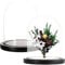 ZOOFOX Set of 2 Glass Dome Cloche with Black Wooden Base, 5.7 x 6.5 Decorative Bell Jar Display Dome for Plants, Fairy Lights, Photos, Succulents and Medals