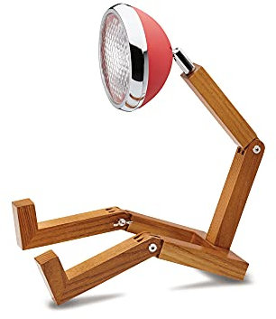 MR. WATTSON Original Tischlampe - Handgefertigte verstellbare LED Nachttischlampe + Schreibtischlampe | B 15,5 x H 18-40 cm | Red Dream