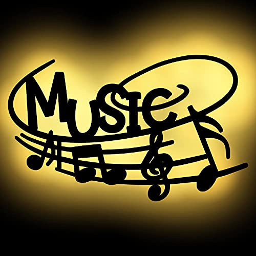 Namofactur Musiknoten Deko Wandlampe Holz, Wandleuchte, Wandlicht für Musiker I Persönliche Musik Geschenke