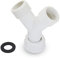 Plastic Appliance Inlet BSP Hose Y-Piece Splitter Connector, 3/4 inch Y Shape Splits 1 to 2 Pipe Connector for Washing Machine Dish Washer, White, 1 Pack