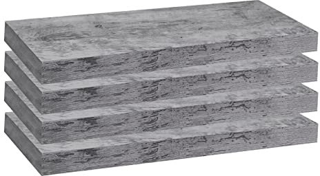 WOLTU Wandboard 4er Wandregal CD DVD Regal Bücherregal Holz Board 40x22.9x3.8cm grau Eiche RG9372grei-4